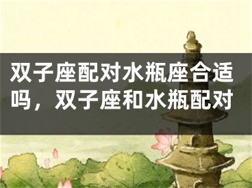 双子座配对水瓶座合适吗，双子座和水瓶配对