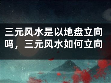 三元风水是以地盘立向吗,三元风水如何立向