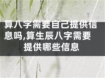 算八字需要自己提供信息吗,算生辰八字需要提供哪些信息