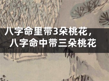 八字命里带3朵桃花，八字命中带三朵桃花