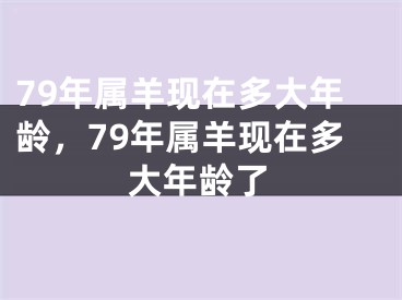 79年属羊现在多大年龄，79年属羊现在多大年龄了