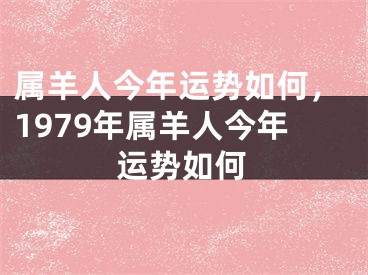 属羊人今年运势如何，1979年属羊人今年运势如何