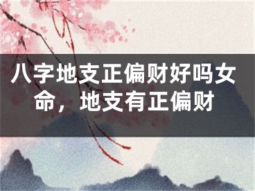 八字地支正偏财好吗女命，地支有正偏财