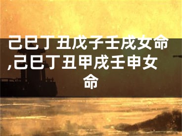 己巳丁丑戊子壬戌女命,己巳丁丑甲戌壬申女命