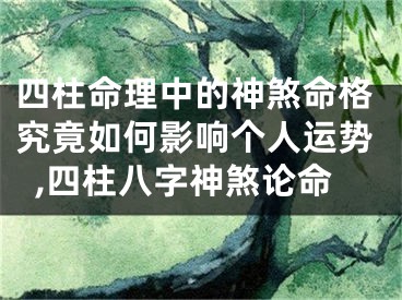 四柱命理中的神煞命格究竟如何影响个人运势,四柱八字神煞论命