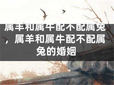 属羊和属牛配不配属兔，属羊和属牛配不配属兔的婚姻