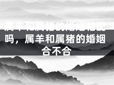 属羊和属猪的婚姻相配吗，属羊和属猪的婚姻合不合