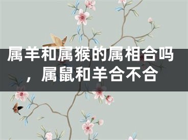 属羊和属猴的属相合吗，属鼠和羊合不合