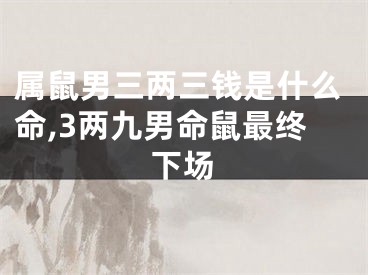 属鼠男三两三钱是什么命,3两九男命鼠最终下场