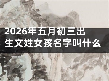2026年五月初三出生文姓女孩名字叫什么