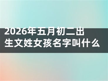 2026年五月初二出生文姓女孩名字叫什么