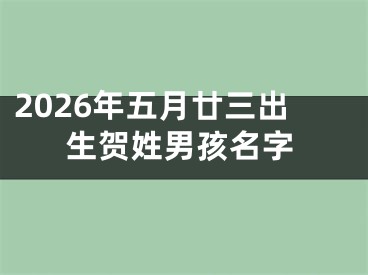 2026年五月廿三出生贺姓男孩名字