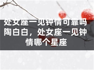 处女座一见钟情可靠吗陶白白，处女座一见钟情哪个星座
