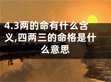 4.3两的命有什么含义,四两三的命格是什么意思