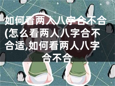 如何看两人八字合不合(怎么看两人八字合不合适,如何看两人八字合不合