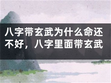 八字带玄武为什么命还不好,八字里面带玄武