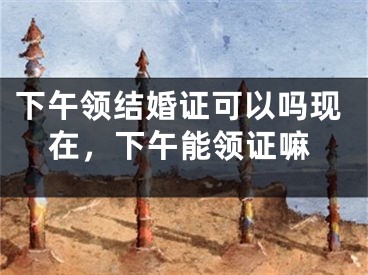 下午领结婚证可以吗现在，下午能领证嘛