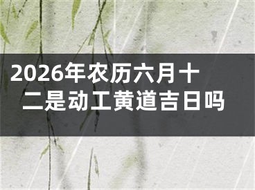 2026年农历六月十二是动工黄道吉日吗
