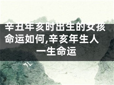辛丑年亥时出生的女孩命运如何,辛亥年生人一生命运