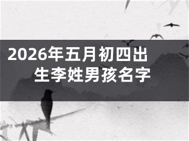 2026年五月初四出生李姓男孩名字