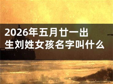 2026年五月廿一出生刘姓女孩名字叫什么
