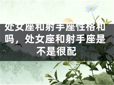 处女座和射手座性格和吗,处女座和射手座是不是很配