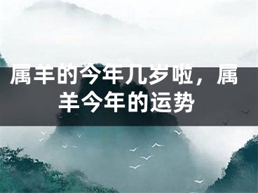 属羊的今年几岁啦，属羊今年的运势