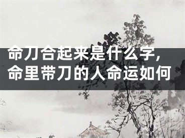 命刀合起来是什么字,命里带刀的人命运如何