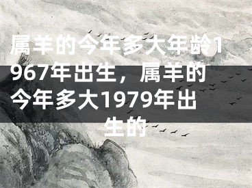 属羊的今年多大年龄1967年出生，属羊的今年多大1979年出生的