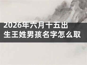 2026年六月十五出生王姓男孩名字怎么取