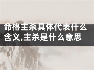 命格主杀具体代表什么含义,主杀是什么意思