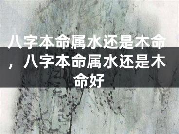 八字本命属水还是木命，八字本命属水还是木命好