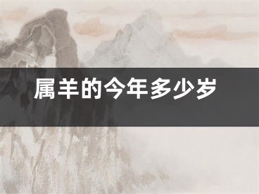 属羊的今年多少岁