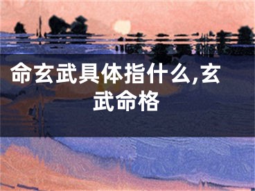 命玄武具体指什么,玄武命格