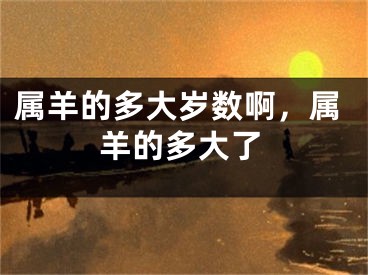 属羊的多大岁数啊，属羊的多大了