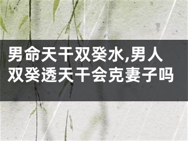 男命天干双癸水,男人双癸透天干会克妻子吗