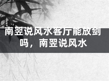 南翌说风水客厅能放剑吗，南翌说风水