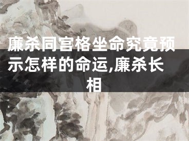 廉杀同宫格坐命究竟预示怎样的命运,廉杀长相