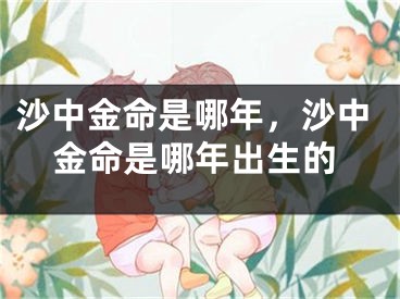 沙中金命是哪年，沙中金命是哪年出生的