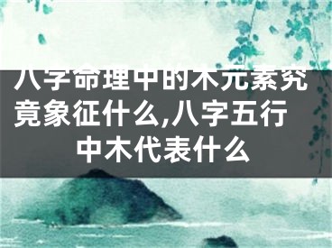 八字命理中的木元素究竟象征什么,八字五行中木代表什么