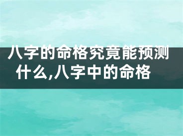 八字的命格究竟能预测什么,八字中的命格