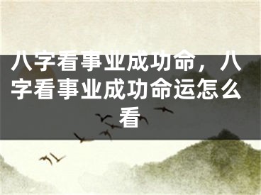 八字看事业成功命，八字看事业成功命运怎么看