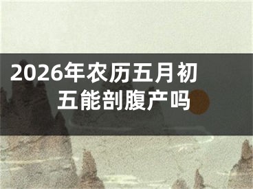 2026年农历五月初五能剖腹产吗