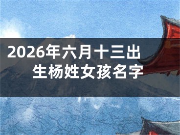 2026年六月十三出生杨姓女孩名字