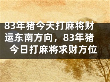 83年猪今天打麻将财运东南方向,83年猪今日打麻将求财方位