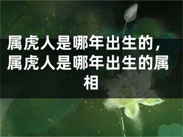 属虎人是哪年出生的，属虎人是哪年出生的属相
