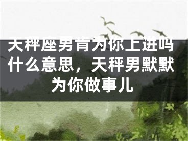 天秤座男肯为你上进吗什么意思，天秤男默默为你做事儿