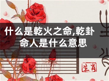 什么是乾火之命,乾卦命人是什么意思