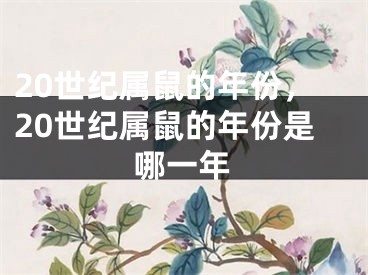 20世纪属鼠的年份,20世纪属鼠的年份是哪一年