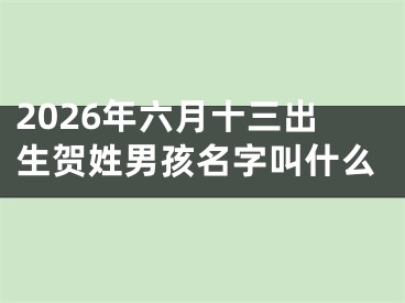 2026年六月十三出生贺姓男孩名字叫什么